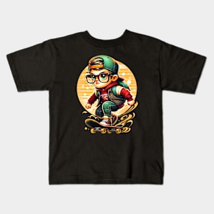 Boy with skateboard Kids T-Shirt